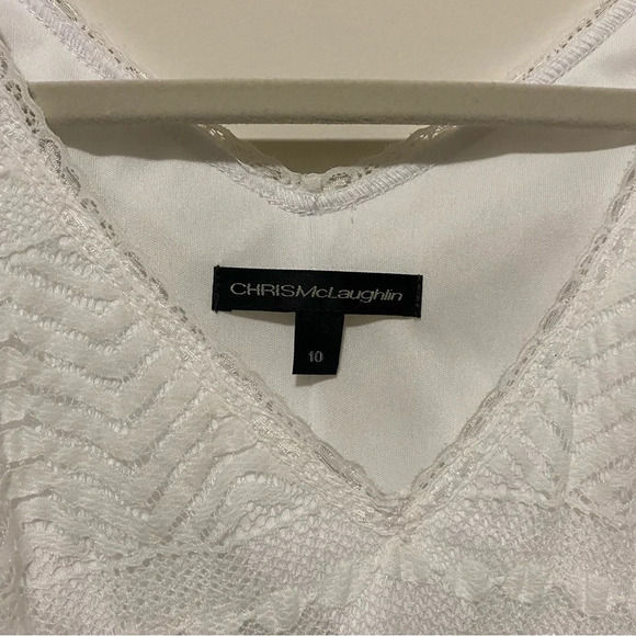 Chris McLaughlin White Lace Flutter Sleeve Midi Dress 10 - Picture 3 of 10